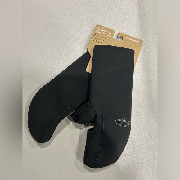 Patagonia Men's Medium Homepool Mitt Gloves Black Open-Palm Cold Fishing NWT - Picture 1 of 8